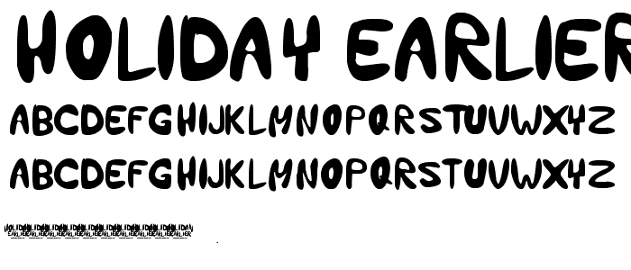 holiday earlier font